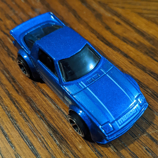 Mazda RX-7 (Metalflake Medium Blue) - HW J-Imports - Hot Wheels Basic Loose (2022)