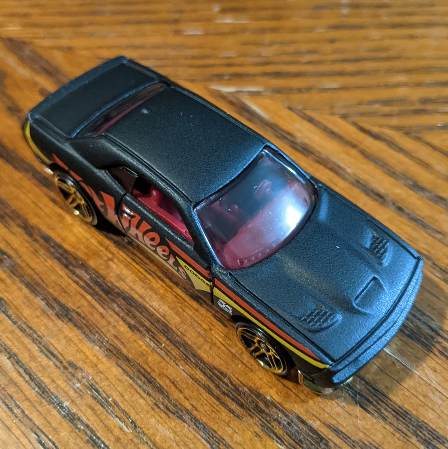 '15 Dodge Challenger SRT (Matte Black) - 55th Anniversary: Black and Yellow - Hot Wheels Basic Loose (2023)