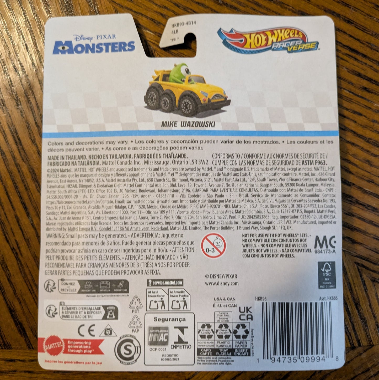 Mike Wazowski (Yellow) - Pixar - Hot Wheels RacerVerse (2025)