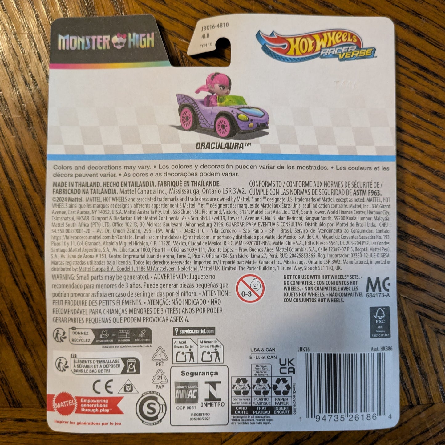 Draculaura (Purple) - Monster High - Hot Wheels RacerVerse (2025)