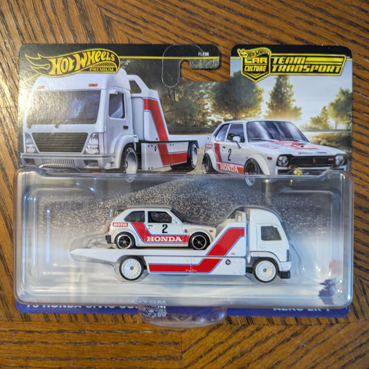 '73 Honda Civic Custom + Aero Lift (White) - Car Culture: Team Transport: Mix 3 - Hot Wheels Premium (2025)