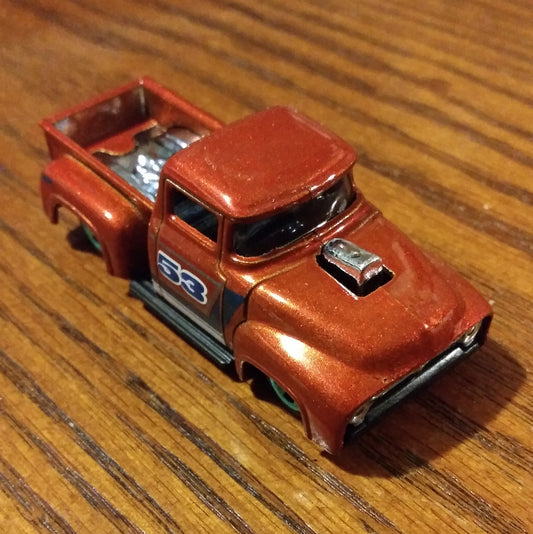 Custom '56 Ford Truck - Orange and Blue 53rd Anniversary - Hot Wheels Loose (2021)