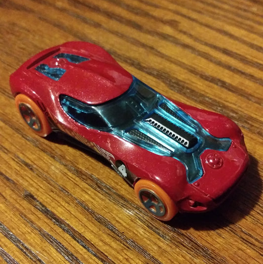 HW40 (Red) - Track Builder Unlimited - Hot Wheels Basic Loose (2021)
