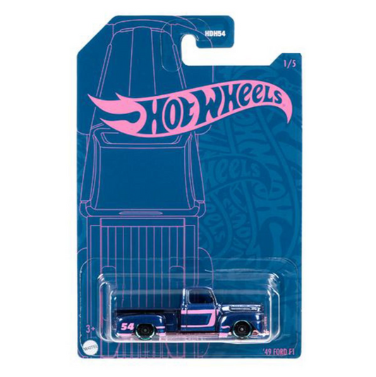 '49 Ford F1 (Satin Blue) - 54th Anniversary: Blue and Pink - Hot Wheels Basic (2022)