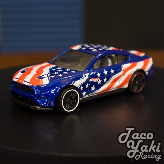2018 Ford Mustang GT (Blue) - Stars & Stripes - Hot Wheels Basic Loose (2022)