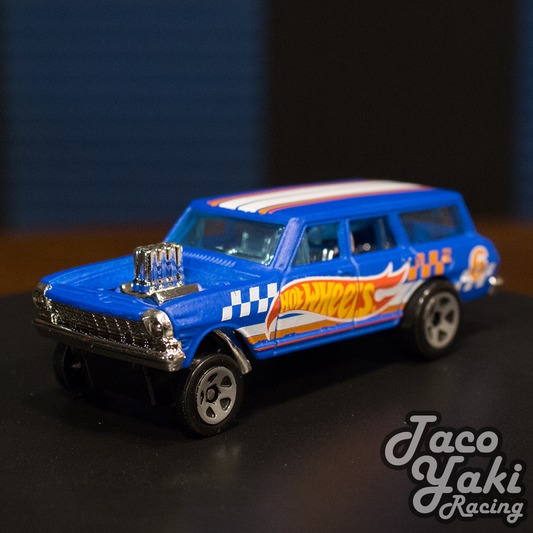 '64 Nova Wagon Gasser (Blue) - HW Race Team - Hot Wheels Basic Loose (2021)