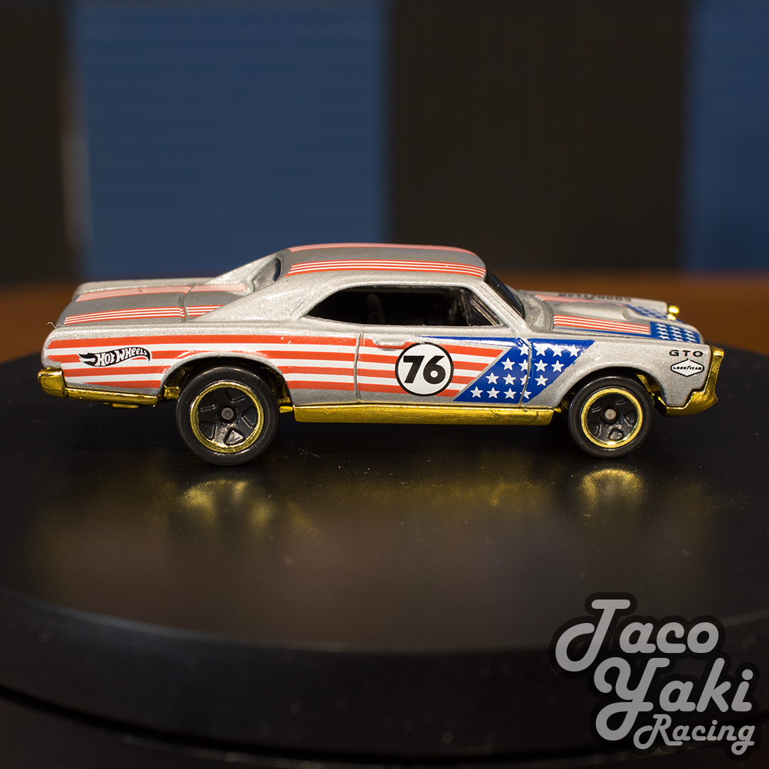 '67 Pontiac GTO (Metalflake Gray) - Stars & Stripes - Hot Wheels Basic Loose (2022)