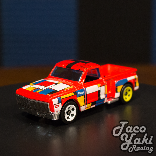 '69 Chevy Pickup (Glossy Red) - HW Art Cars - Hot Wheels Basic Loose (2022)