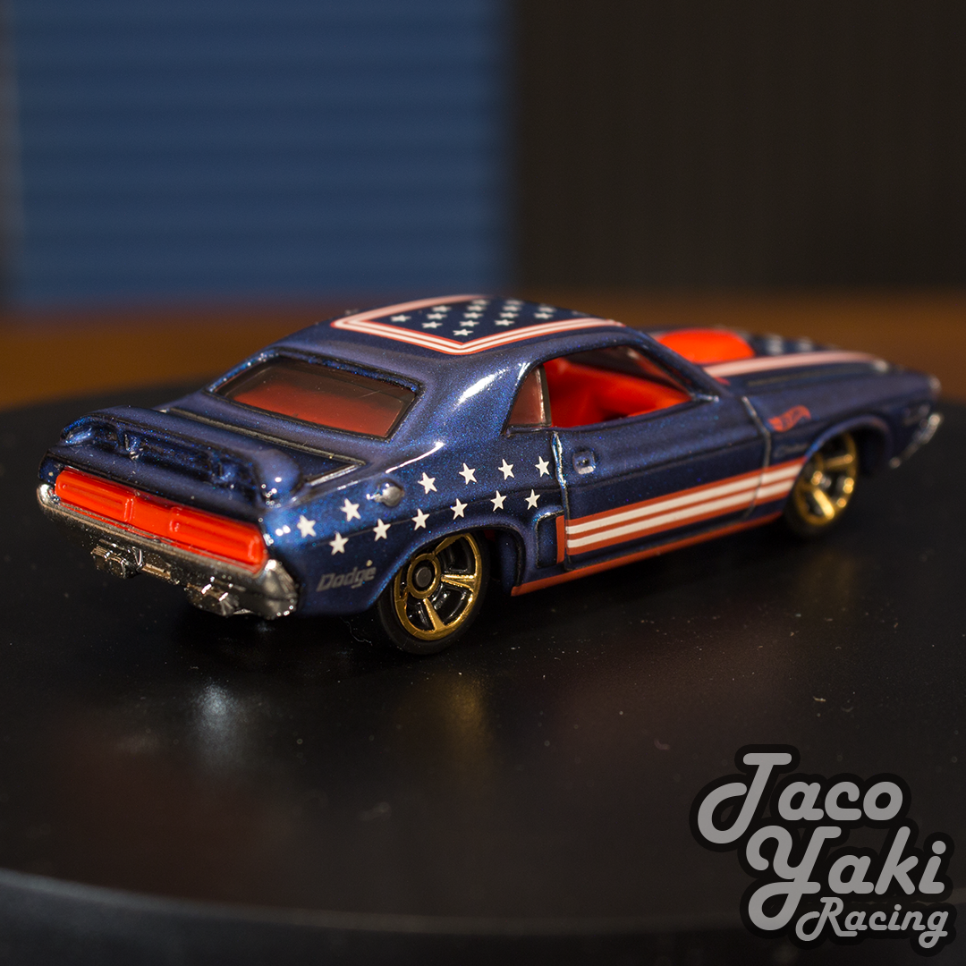 '71 Dodge Challenger (Metalflake Navy Blue) - Stars & Stripes - Hot Wheels Basic Loose (2022)
