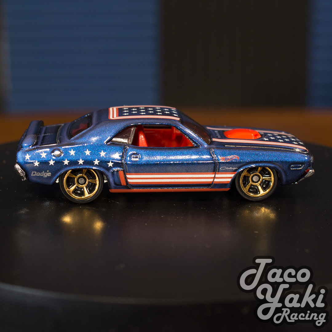'71 Dodge Challenger (Metalflake Navy Blue) - Stars & Stripes - Hot Wheels Basic Loose (2022)