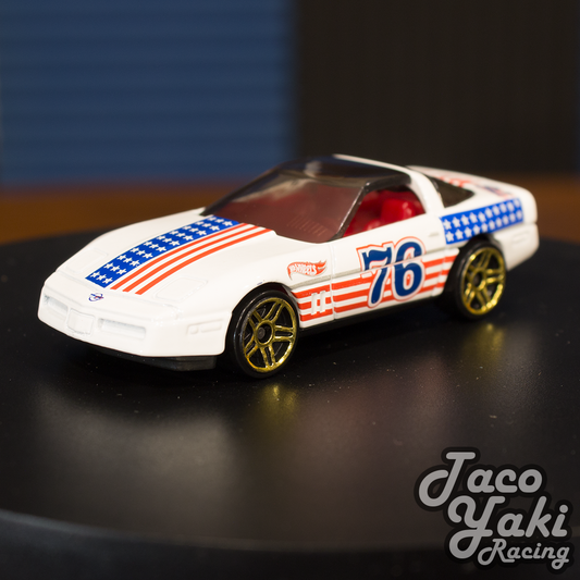 '84 Corvette (White) - Stars & Stripes - Hot Wheels Basic Loose (2022)