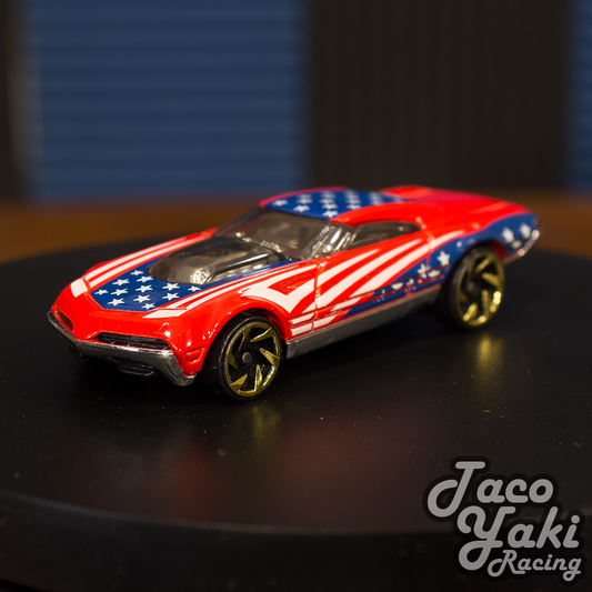 Muscle Speeder (Glossy Red) - Stars & Stripes - Hot Wheels Basic Loose (2022)