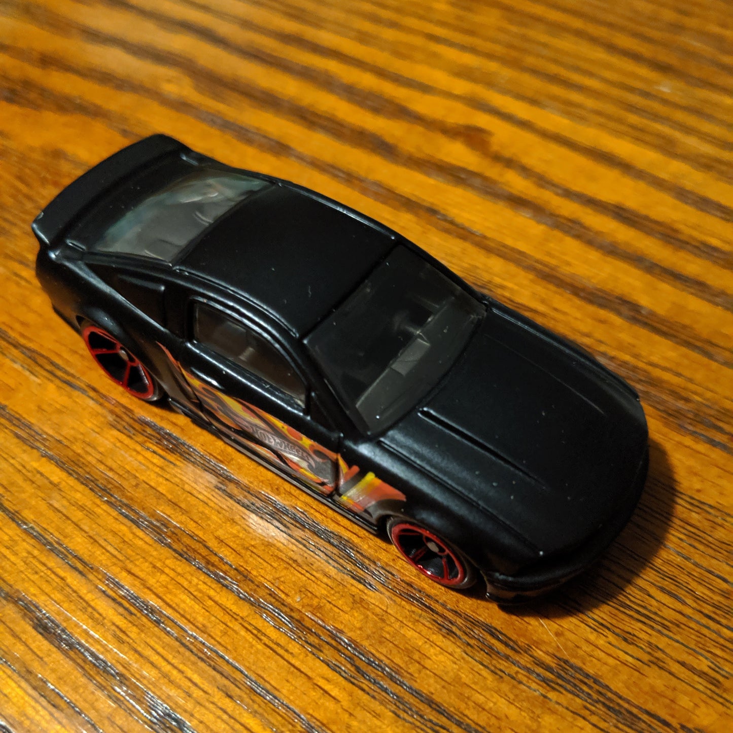 '07 Ford Mustang (Matte Black) - HW Flames - Hot Wheels Basic Loose (2019)