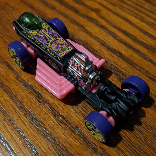 Rigor Motor (Flat Black Pink) - HW Art Cars - Hot Wheels Basic Loose (2021)