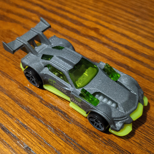 GT Hunter (Matte Gray) - Track Builder - Hot Wheels Basic Loose (2018)