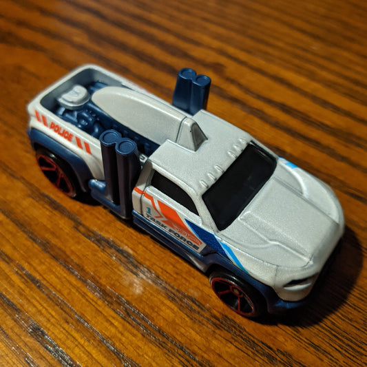 Diesel Duty (White) - Police Pursuit - Hot Wheels Basic Loose (2019)