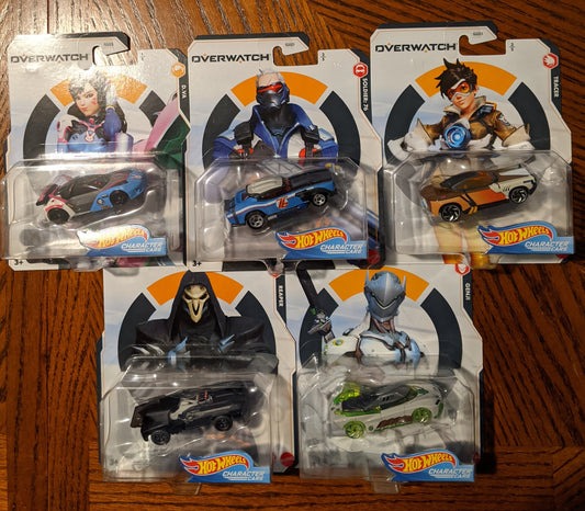 Overwatch Character Cars Complete Set of 5 - Hot Wheels Gaming (2020)