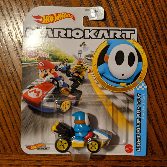 Light Blue Shy Guy Standard Kart - Mario Kart Character Cars - Hot Wheels (2021)