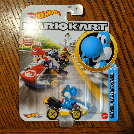 Light Blue Yoshi Standard Kart - Mario Kart Character Cars - Hot Wheels (2021)
