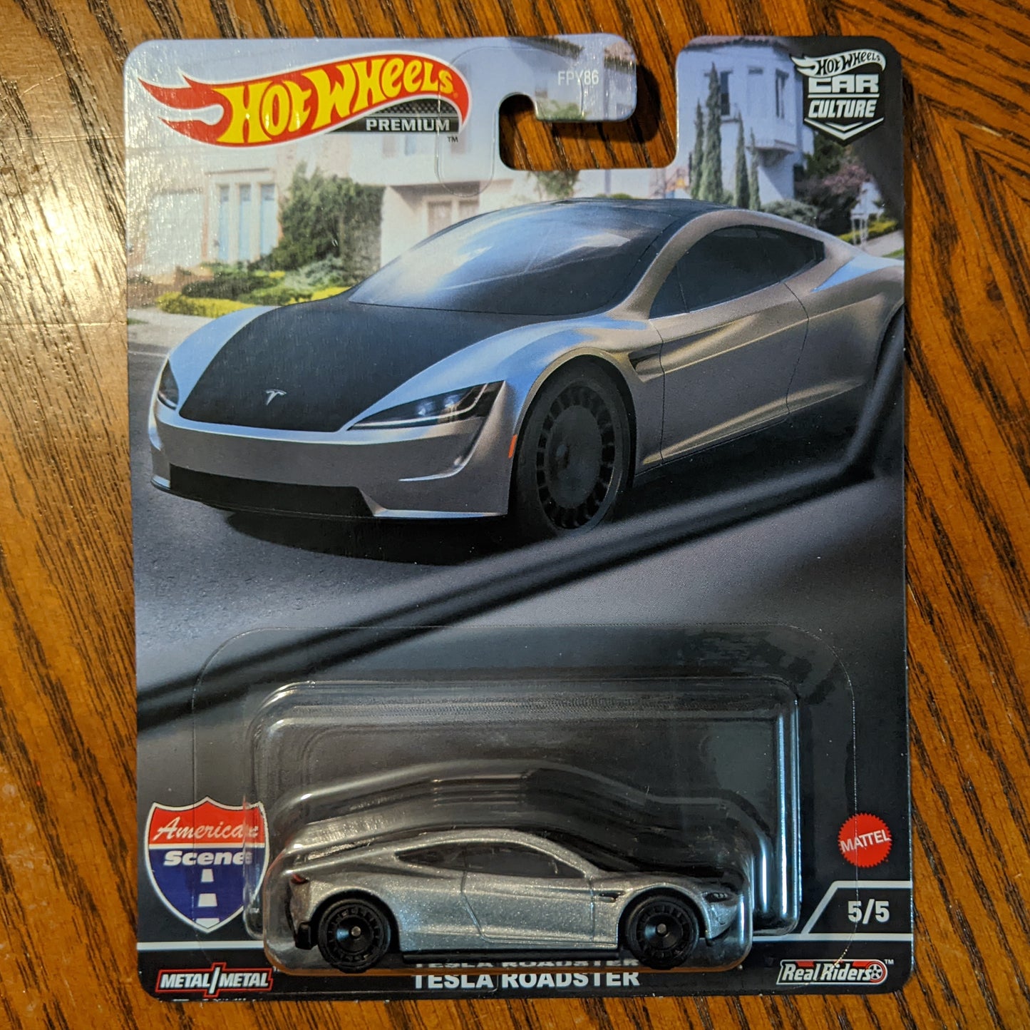 Tesla Roadster (Silver) - Car Culture: American Scene - Hot Wheels Premium (2022)