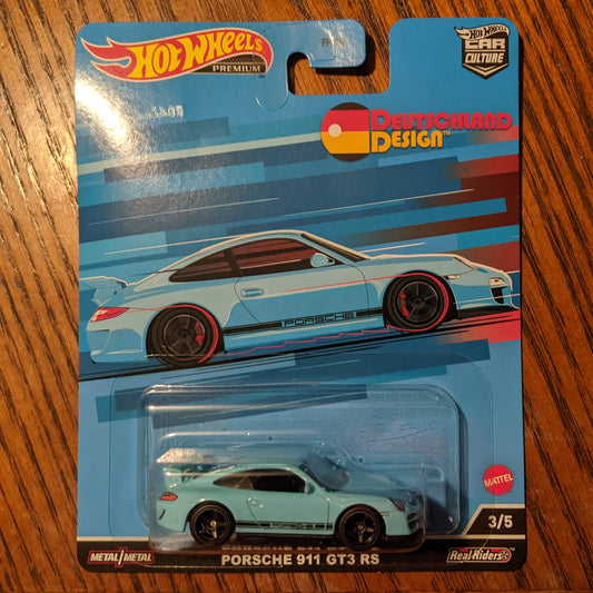 Porsche 911 GT3 RS (Sky Blue) - Deutschland Design - Hot Wheels Premium (2022)