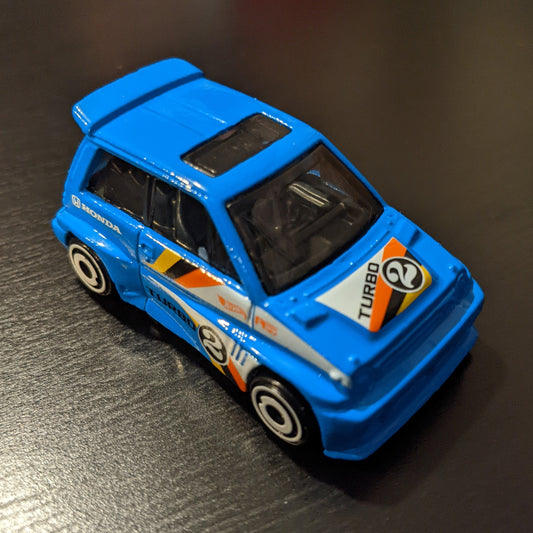 '85 Honda City Turbo II (Medium Blue) - HW Turbo - Hot Wheels Basic Loose (2022)