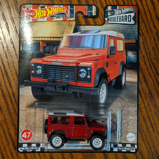 Land Rover Defender 90 (Metalflake Cherry Red) - Boulevard - Hot Wheels Premium (2022)