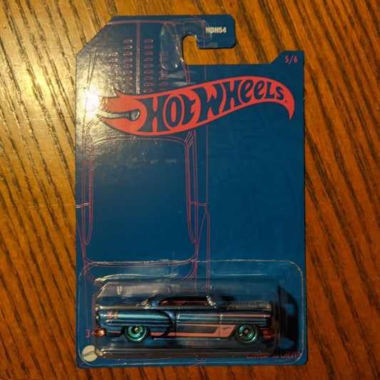 Custom '53 Chevy (Satin Blue) - 54th Anniversary: Blue and Pink - Hot Wheels Basic (2022)