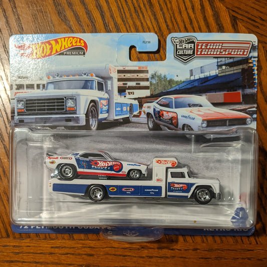 '72 Plymouth Cuda Funny Car Retro Rig - Team Transport #46 - Hot Wheels Premium (2022)