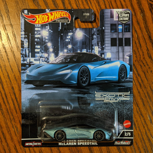 McLaren Speedtail (Frozen Diamond Silver) - Exotic Envy - Hot Wheels Premium (2022)