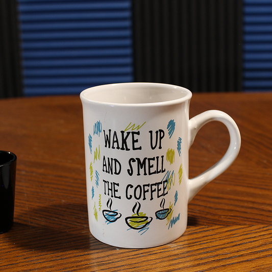 Wake Up And Smell The Coffee Ceramic Mug (15 oz)