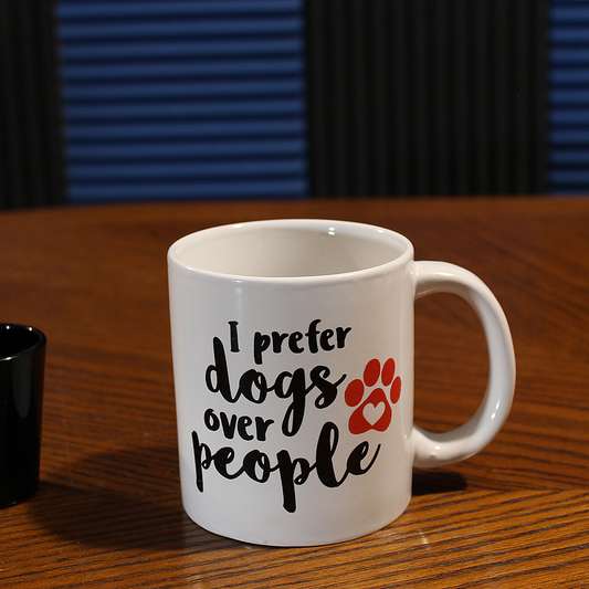 I Prefer Dogs Over People Stoneware Mug (14 oz)