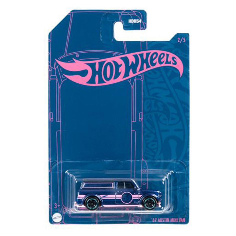 '67 Austin Mini Van (Satin Blue) - 54th Anniversary: Blue and Pink - Hot Wheels Basic (2022)