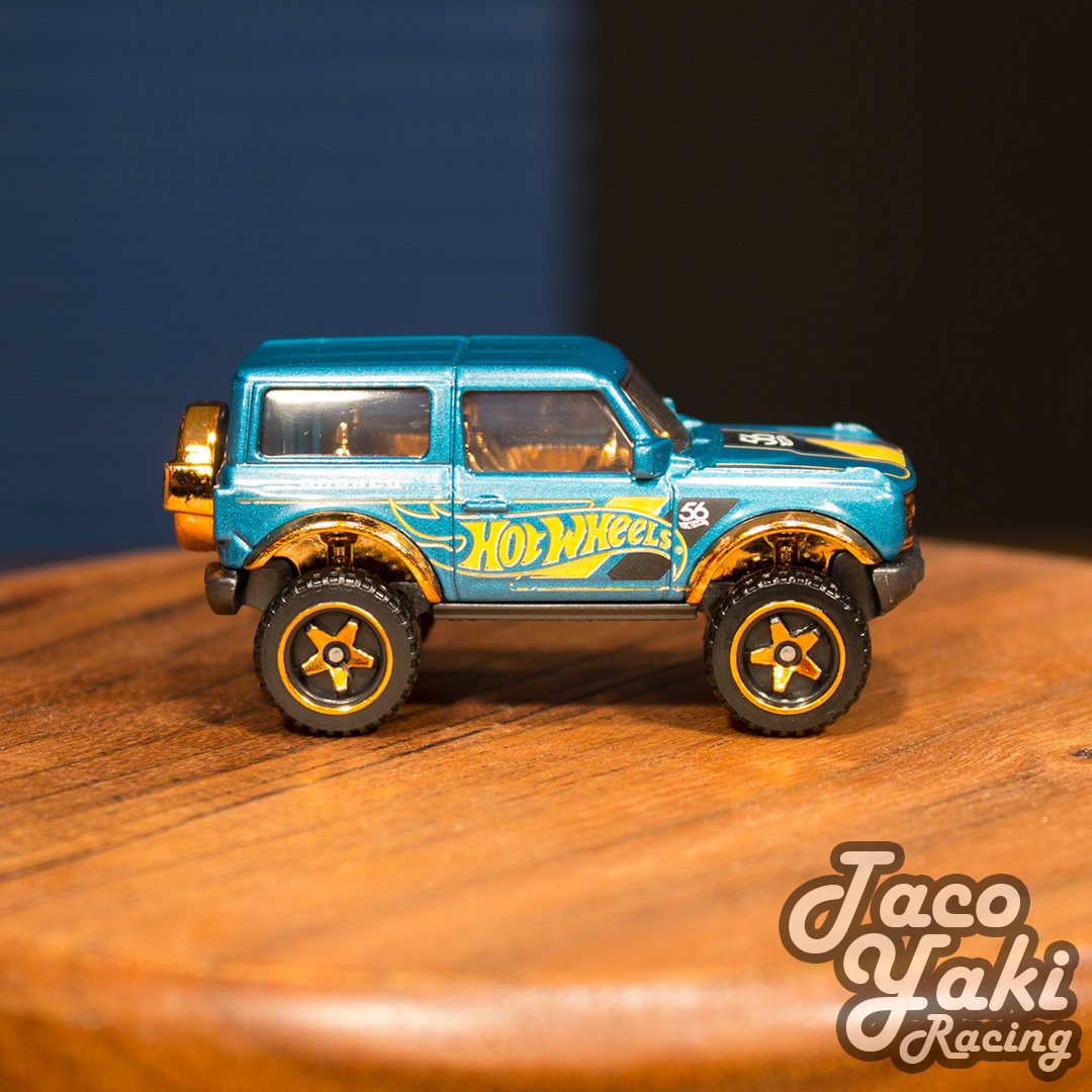 '21 Ford Bronco (Metalflake Teal) - 56th Anniversary: Green and Gold - Hot Wheels Basic Loose (2024)