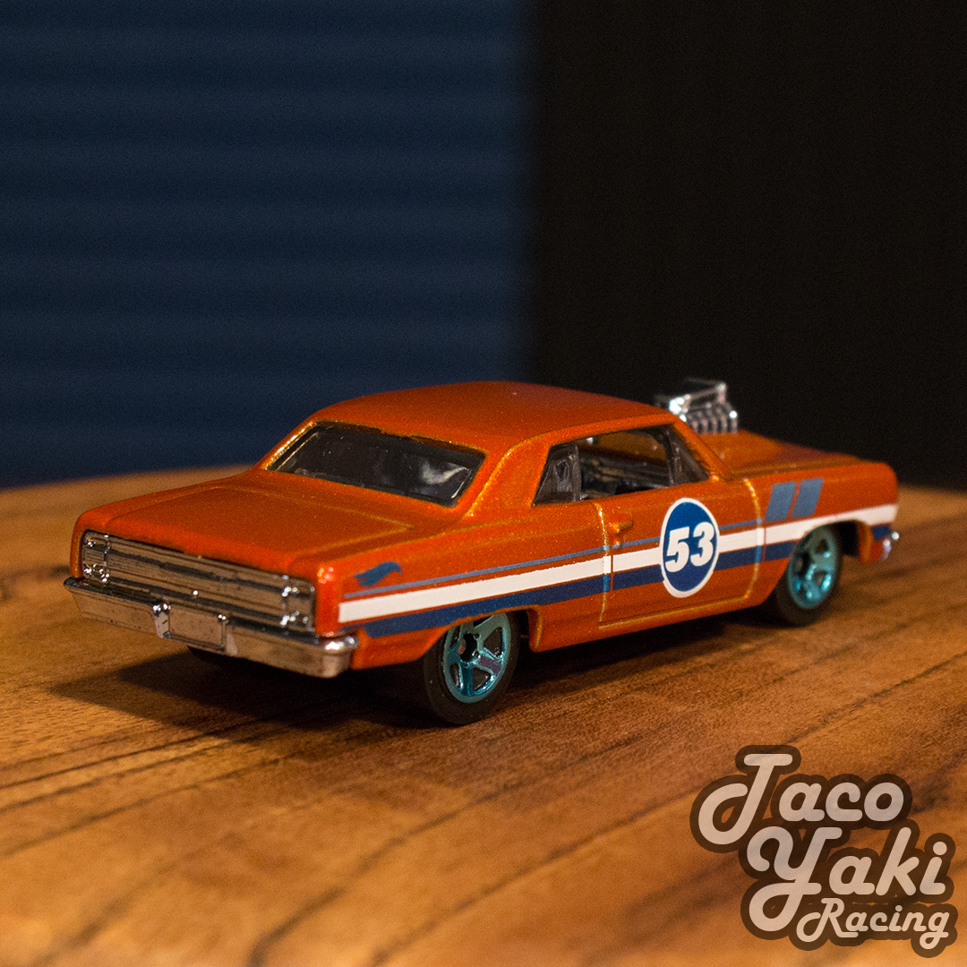 '64 Chevy Chevelle SS (Metalflake Orange) - 53rd Anniversary: Orange and Blue - Hot Wheels Basic Loose (2021)