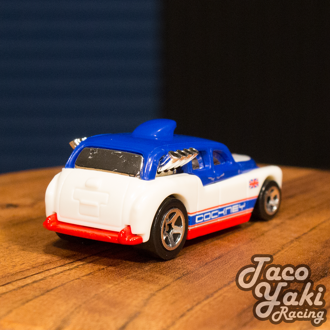 Cockney Cab II (White & Blue) - Throwback - Hot Wheels Basic Loose (2019)