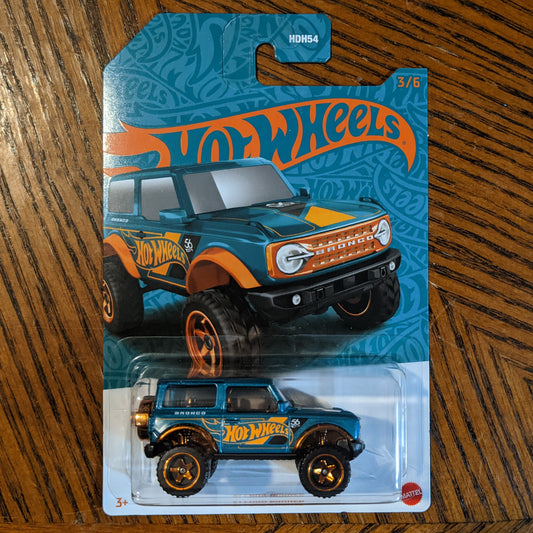 '21 Ford Bronco (Metalflake Teal) - 56th Anniversary: Green and Gold - Hot Wheels Basic (2024)