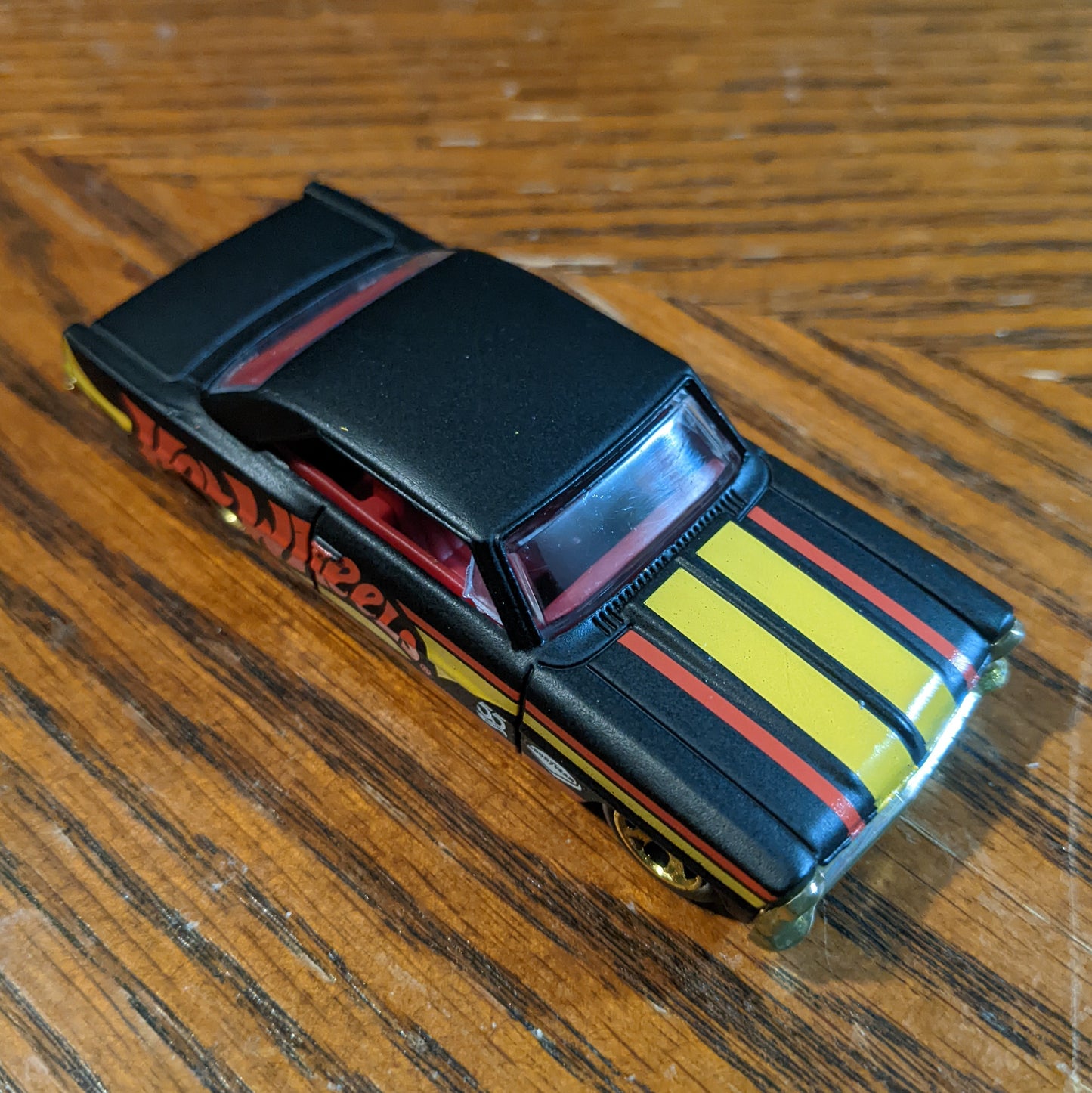 '66 Chevy Nova (Matte Black) - 55th Anniversary: Black and Yellow - Hot Wheels Basic Loose (2023)