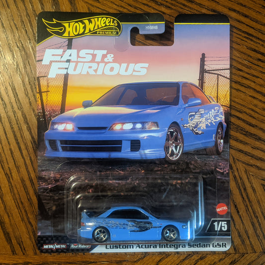 Custom Acura Integra Sedan GSR (Light Blue) - Fast & Furious - Hot Wheels Premium (2024)