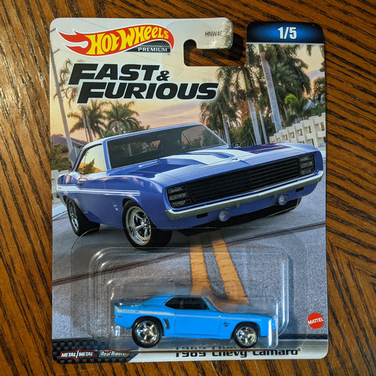 1969 Chevy Camaro (Metalflake Blue) - Fast & Furious - Hot Wheels Premium (2023)