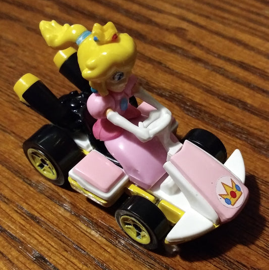 Princess Peach Standard Kart - Mario Kart Character Cars - Hot Wheels Loose (2019)