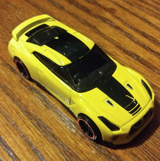 '17 Nissan GT-R (R35) (Yellow) - Then and Now - Hot Wheels Basic Loose (2021)