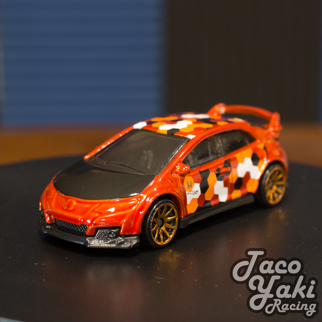 '16 Honda Civic Type R (Orange) - Urban Camouflage - Hot Wheels Basic Loose (2020)