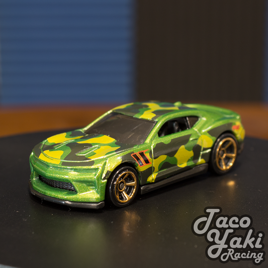 '18 Camaro SS (Green) - Urban Camouflage - Hot Wheels Basic Loose (2020)