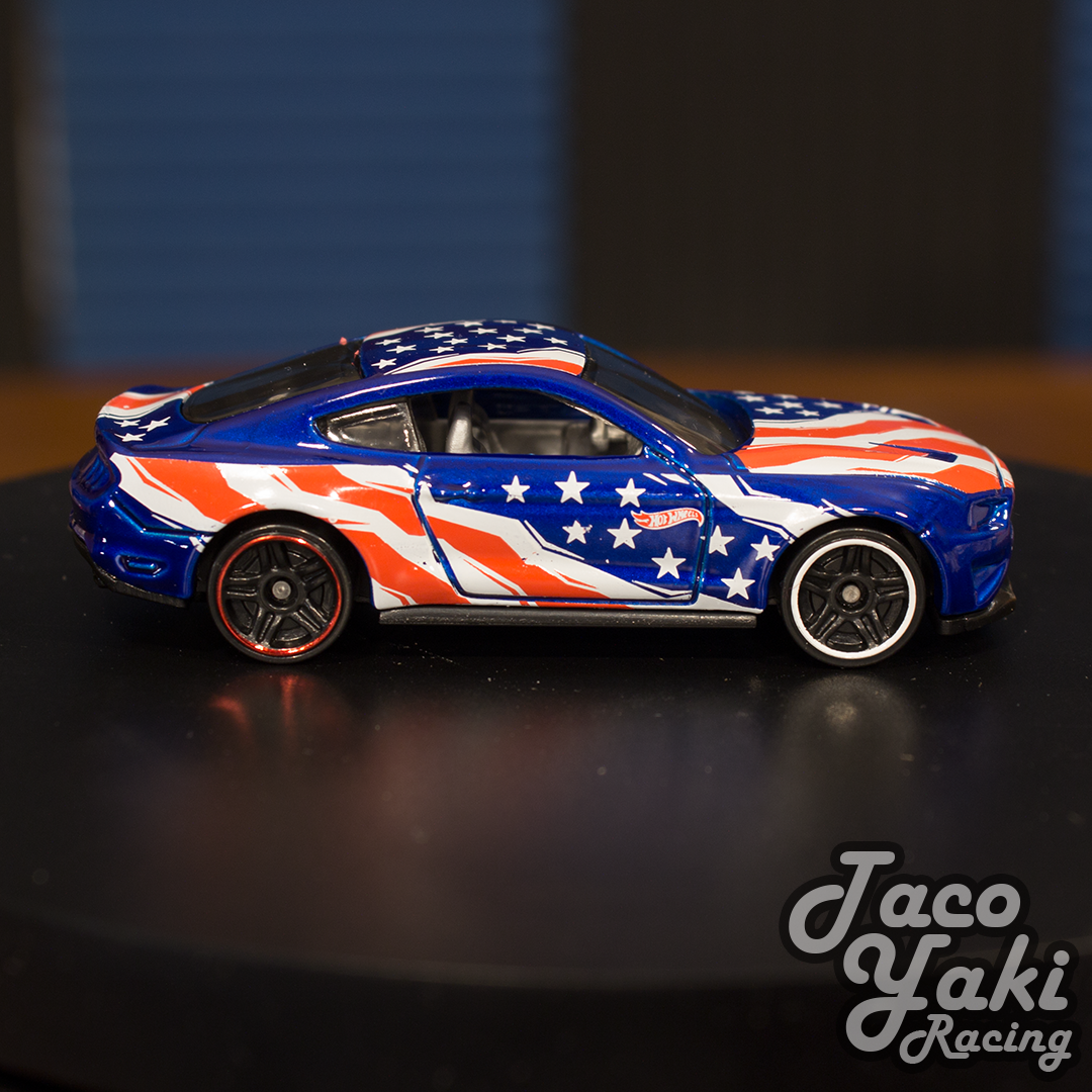 2018 Ford Mustang GT (Blue) - Stars & Stripes - Hot Wheels Basic Loose (2022)