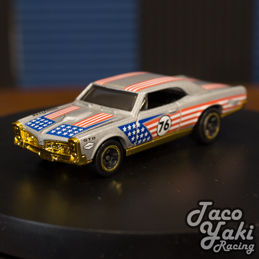 '67 Pontiac GTO (Metalflake Gray) - Stars & Stripes - Hot Wheels Basic Loose (2022)