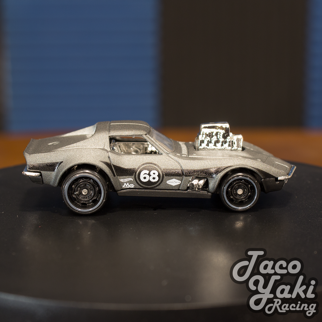 '68 Corvette (Gas Monkey Garage Matte Dark Gray) - Nightburnerz - Hot Wheels Basic Loose (2021)