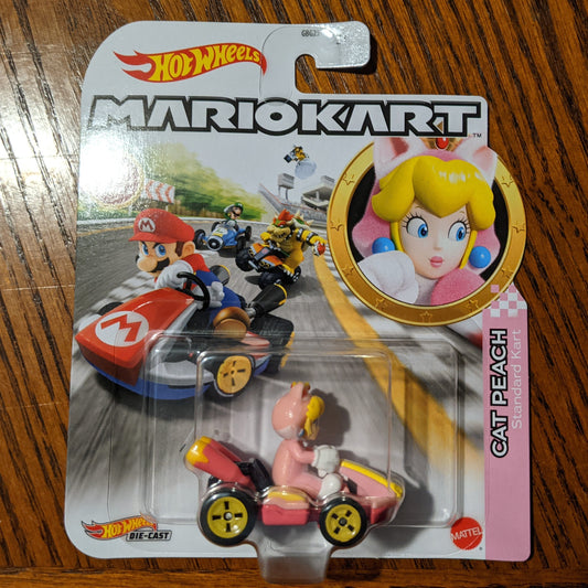 Cat Peach Standard Kart - Mario Kart Character Cars - Hot Wheels (2021)