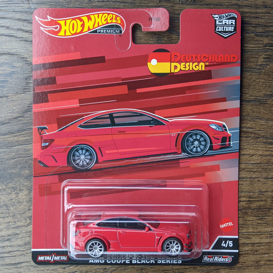'12 Mercedes-Benz C63 AMG Coupe Black Series (Red) - Deutschland Design - Hot Wheels Premium (2022)