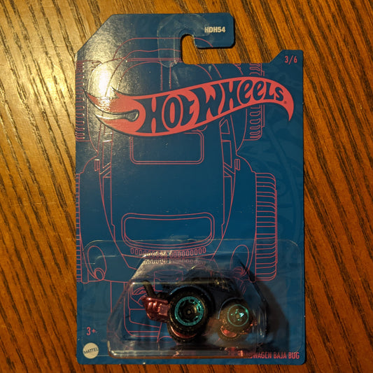 '70 Volkswagen Baja Bug (Satin Blue) - 54th Anniversary: Blue and Pink - Hot Wheels Basic (2022)